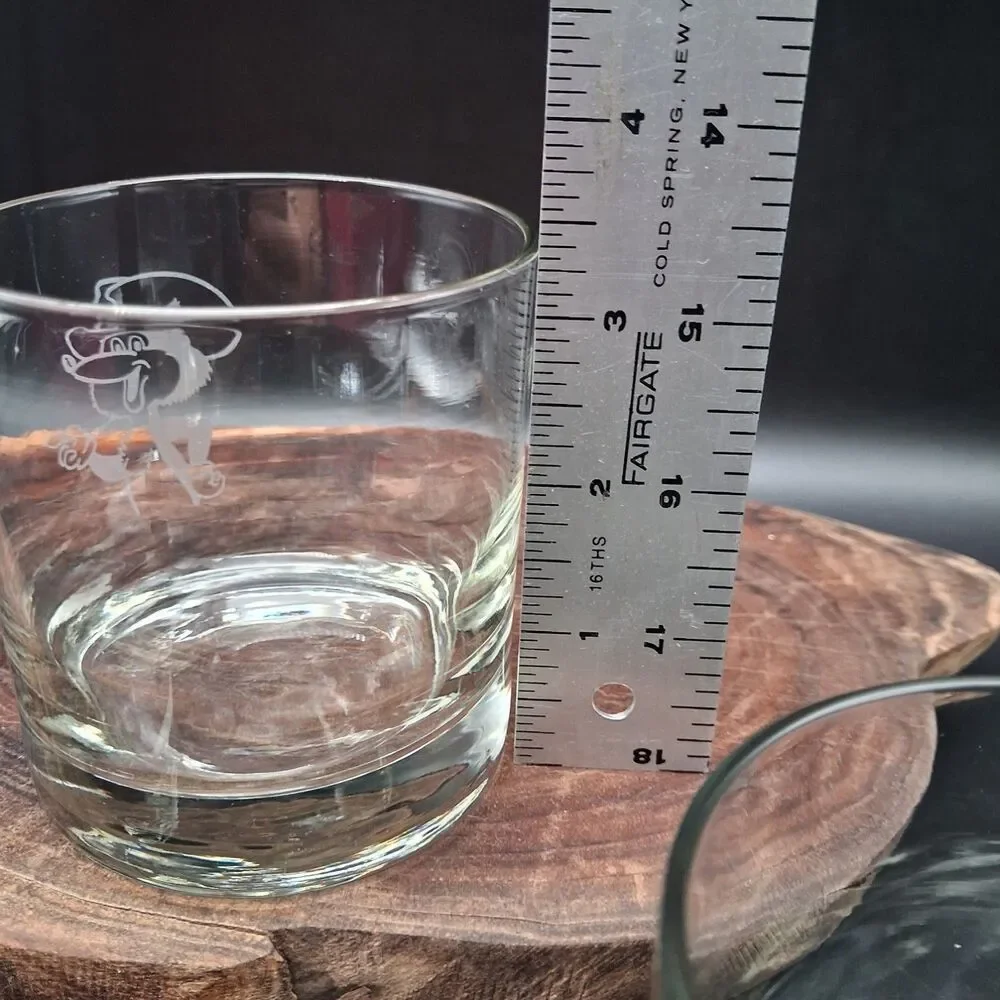 Vintage Coyote Brand Seeds Lowball Glasses Set of 4 SD Ag Advertising Barware
